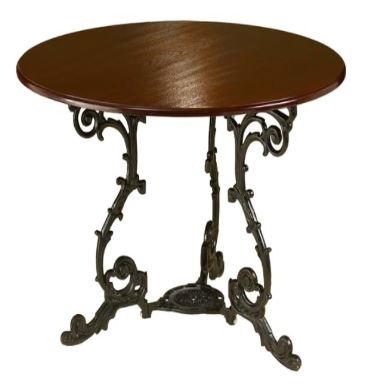 Round pub table with cast iron table base