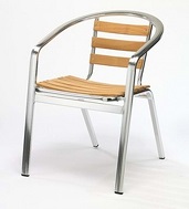 Monaco wood effect outdoor stacking chair