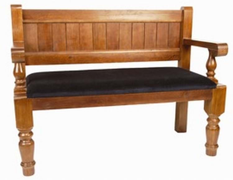 Pub furniture example in the Tudor style as shown by Trent Furniture's Killarney settle