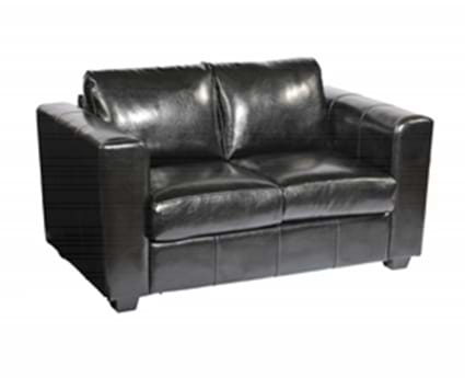 Manhattan Two Seater sofa in Black Faux Leather
